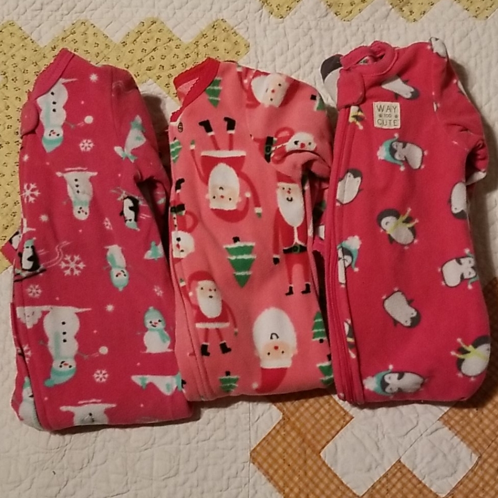 3 zip up winter onesies
